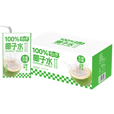 【15天内新鲜日期】颜小萌100%椰子水 0脂0添加 电解质果汁饮料 100%椰子汁250ml*10盒装 1箱