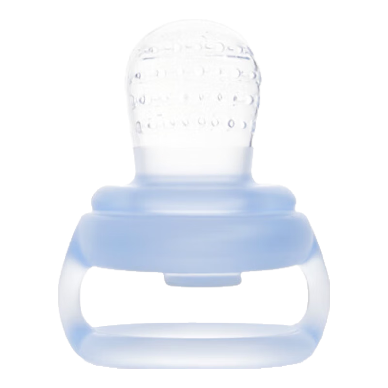 愛(ài)咔威（IKV）嬰兒食物果蔬樂(lè)咬咬袋硅膠玩樂(lè)寶寶吃水果輔食器 藍(lán)-果蔬樂(lè)