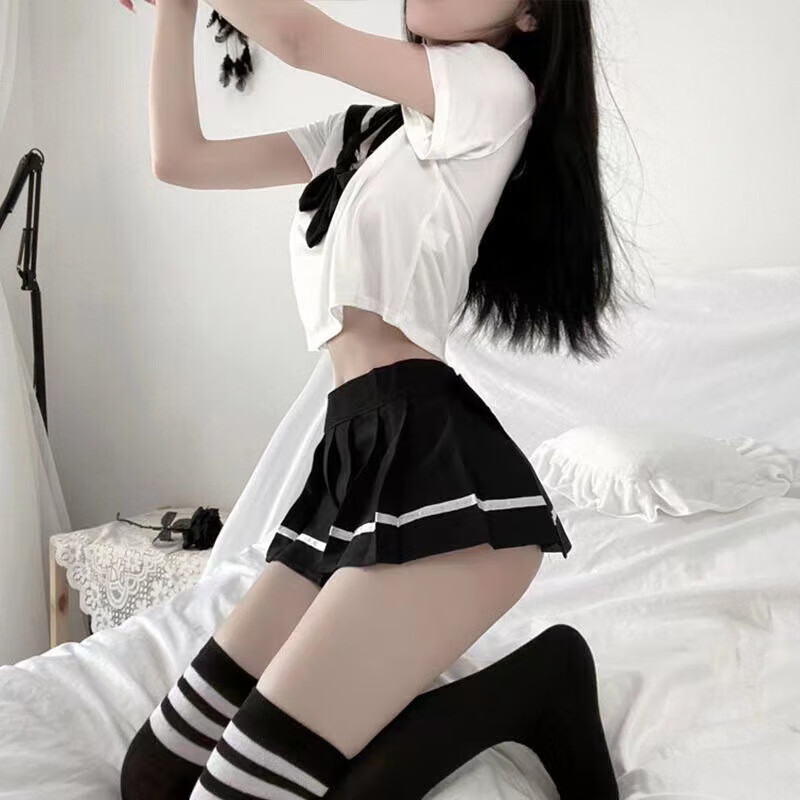夜酥情趣内衣日系体操服少女学妹装校园制服显瘦泳衣纯 日系蝴蝶结性感网红风 黑 均码