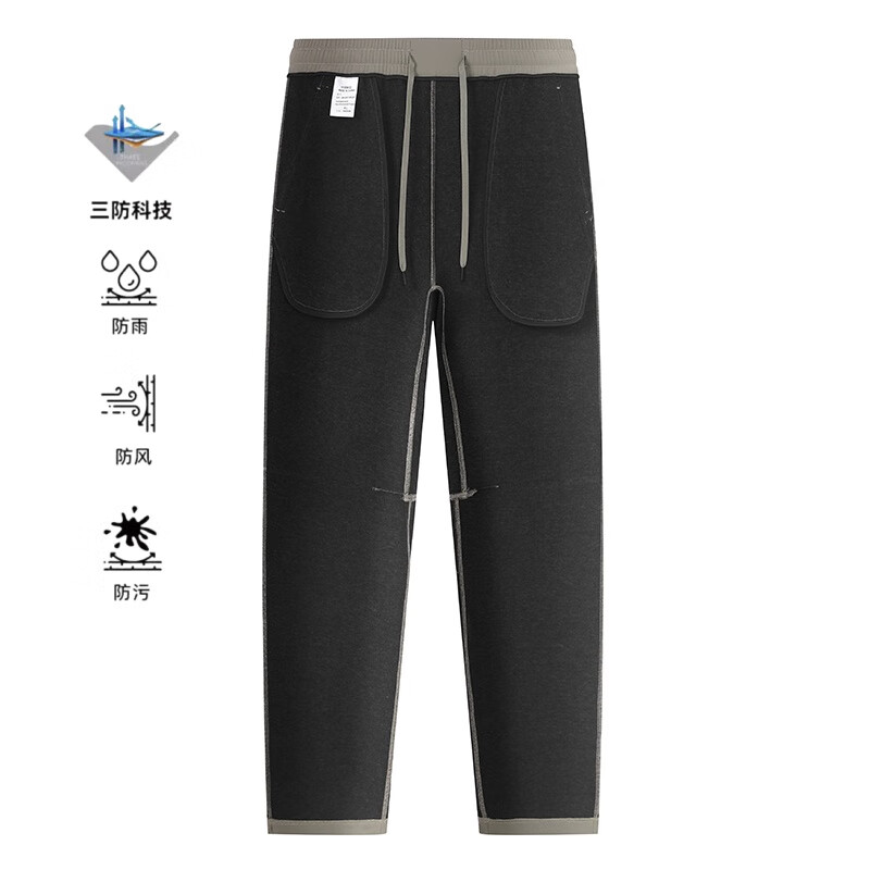 北面羽王长裤加绒加厚防风保暖轻量拒水男士秋冬季商务休闲通勤加绒运动裤 9524008 藏青色【北面正标发货】 5XL 建议体重195-210斤