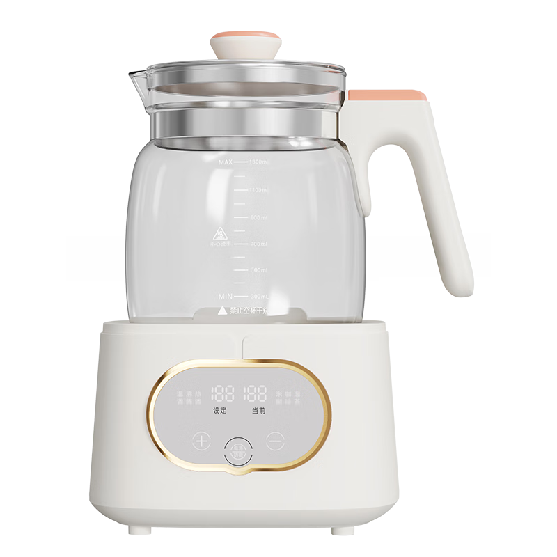 康宝全玻璃恒温水壶 调奶器烧水壶温奶器 恒温壶婴儿冲奶 1.3L