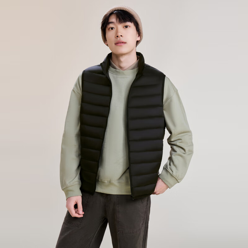 雪中飞秋冬新款男式轻薄羽绒服马甲，仅售108元
