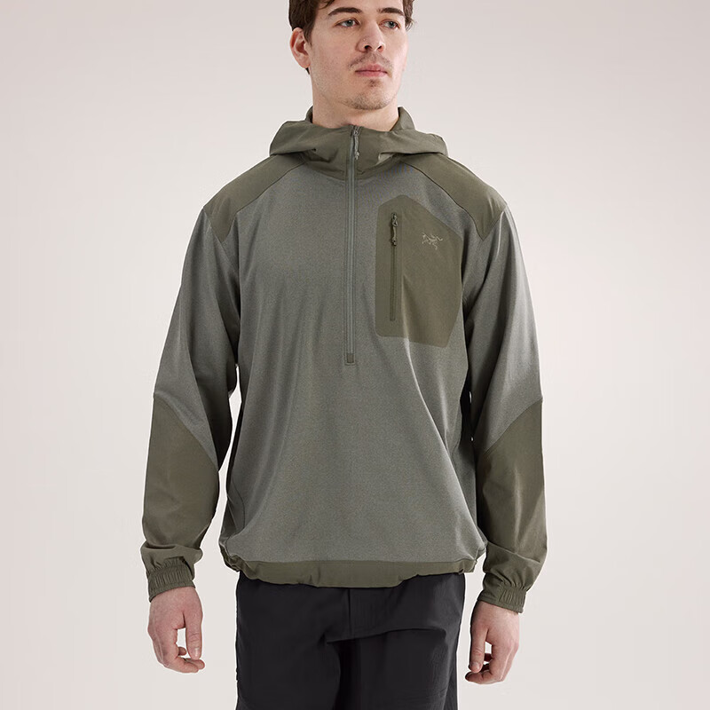 始祖鸟（ARC&#039;TERYX）抓绒衣Konseal SL保暖轻透气防水男士套头弹力登山连帽衫 绿色 L