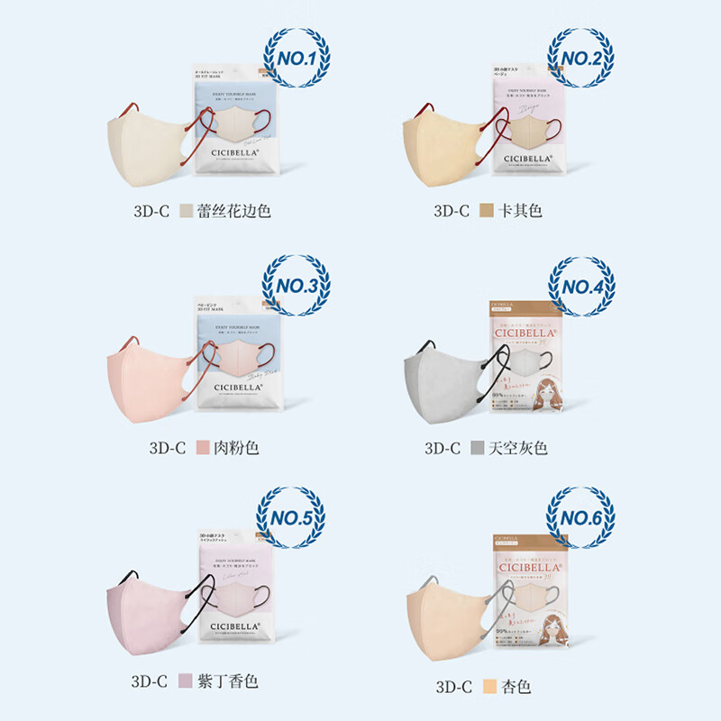 CICIBELLA口罩日本防晒3D立体撞色美颜口罩防护防粉尘清凉透气网红新款 【修饰脸型】蕾丝花边骐骥红30个装 30个 组