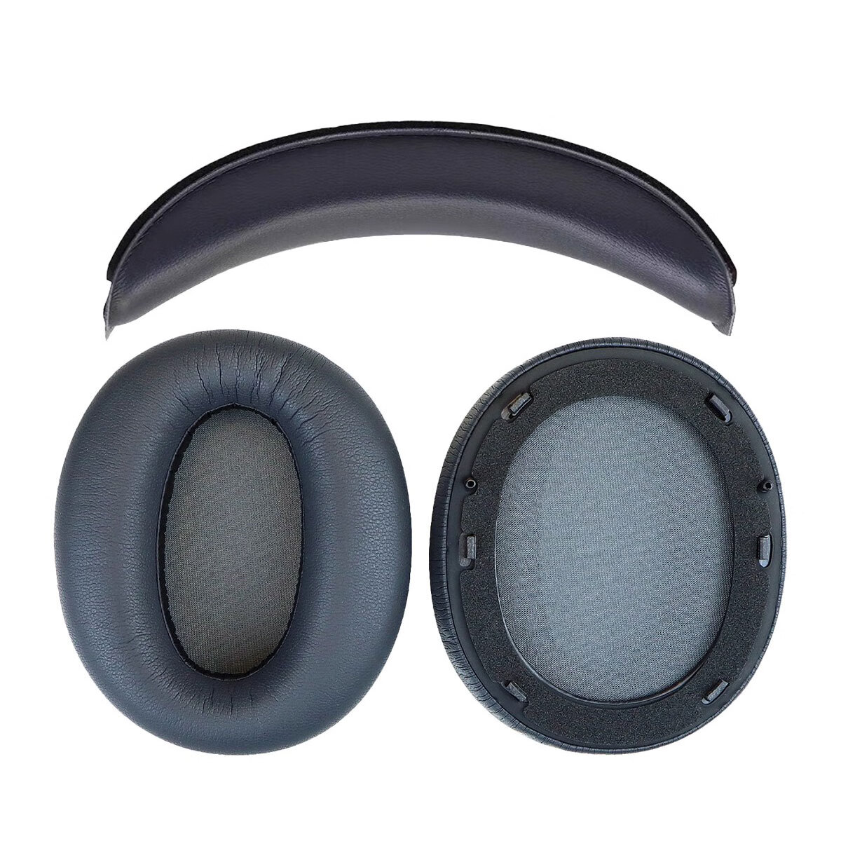 魔律 適用Edifier漫步者W820NB耳機套 花再free pro海綿套 雙金標耳罩K820NC耳罩海綿套頭梁墊替換配件 鈦灰色耳套+頭梁墊