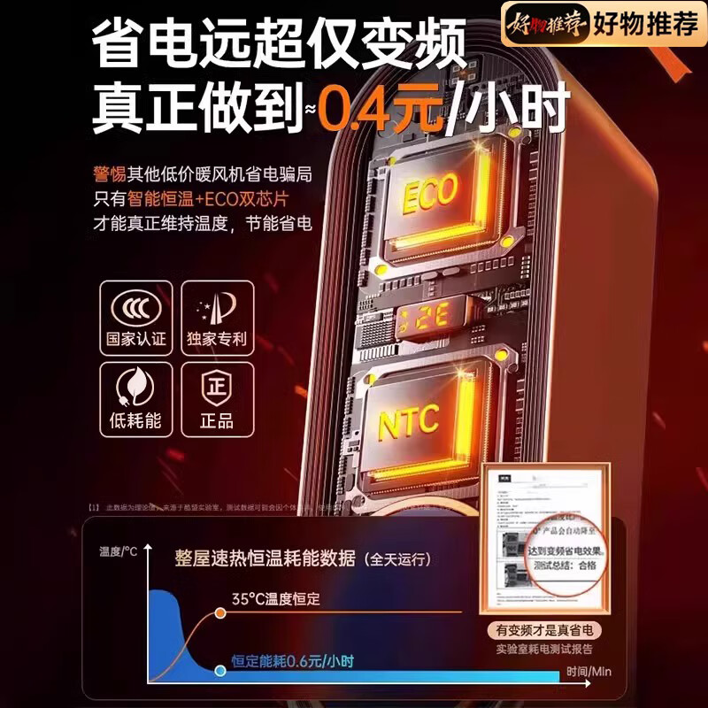 哲驰【2025年新款速热节能】桌面暖风机电热取暖器家用客厅全屋小型小太阳办公室升温静音电暖器 【尊享款】智能遥控+定时+液晶触显+倾倒断电 高效速热|智能恒温省电