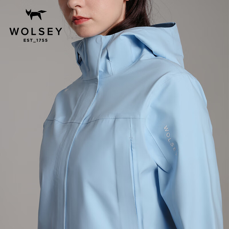 WOLSEY户外KALEIDO彩壳冲锋衣单层3L硬壳防风防水透湿夹克外套情侣女款 核桃色 XL 175