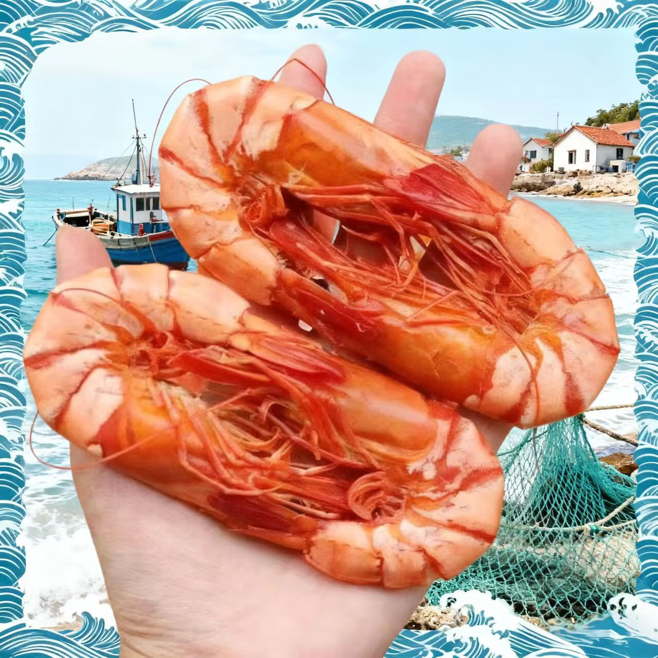 井澳南澳海鲜虾干九节虾虾干烤虾干即食特大号虾干500g约40-50条礼盒 红色 [精选]超大虾500克/约40-50只（送礼推荐）