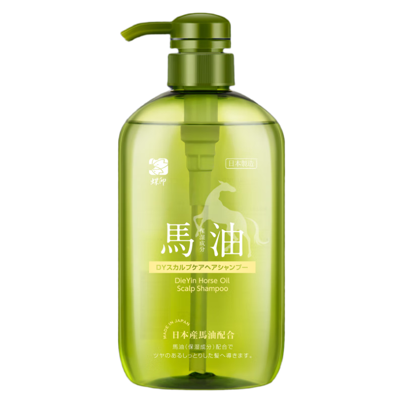 蝶印牌 日本進(jìn)口 北海道馬油保濕護理洗發(fā)水600ml 秋冬滋潤 柔順垂感