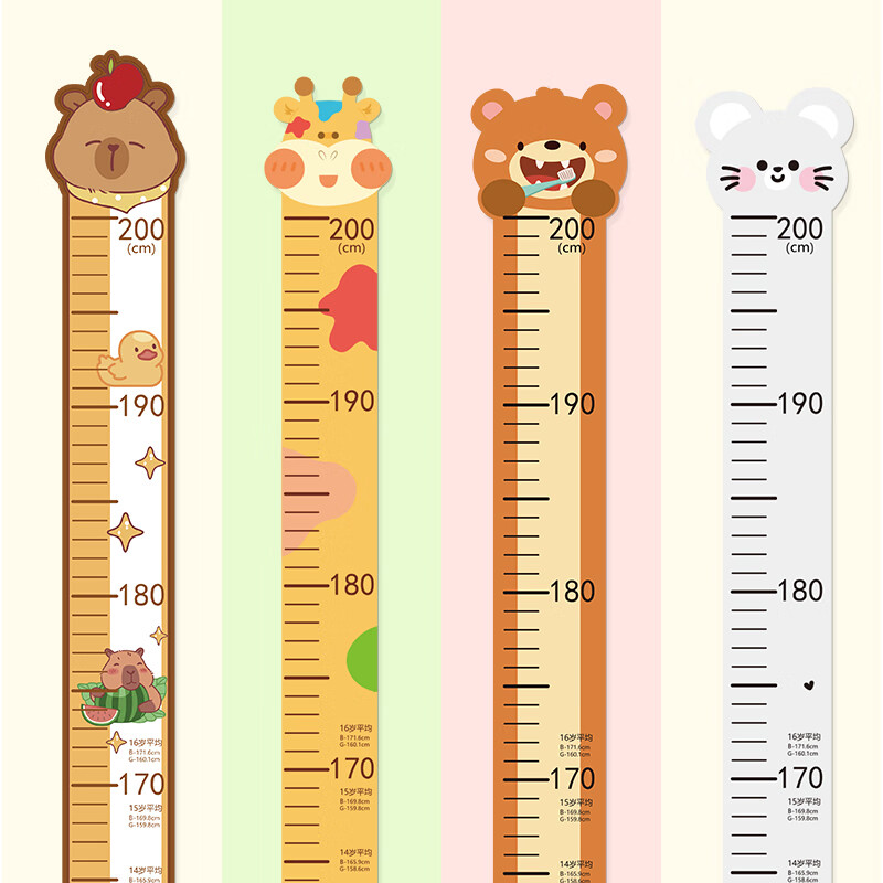 浪漫满屋儿童身高尺墙贴卡皮巴拉【白底款】
