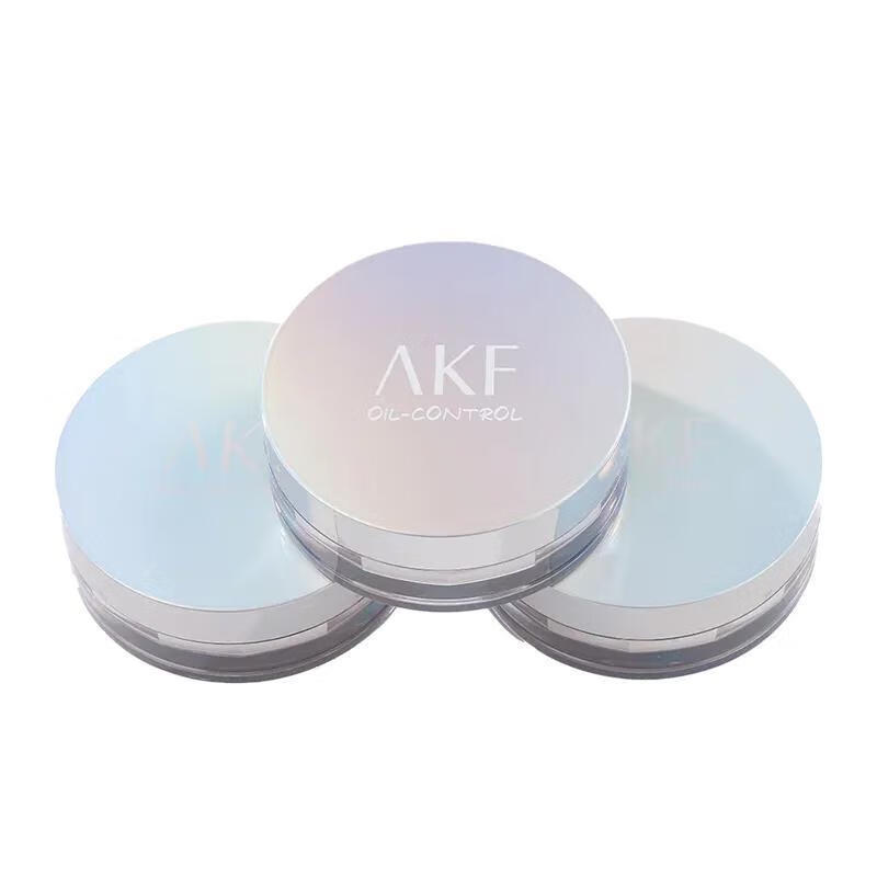 AKF【三盒装】散粉控油定妆持久防水防汗油皮不脱妆定妆粉饼蜜粉 升级控油镭射经典透明色【3盒】