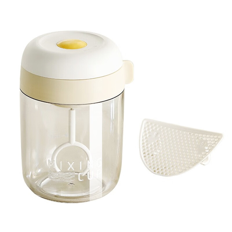 美之扣打蛋器电动家用小型烘焙蛋糕搅拌奶油打发器全自动无线咖啡打泡器搅拌器打发器 浅咖色【电动打蛋搅拌/带过滤器】