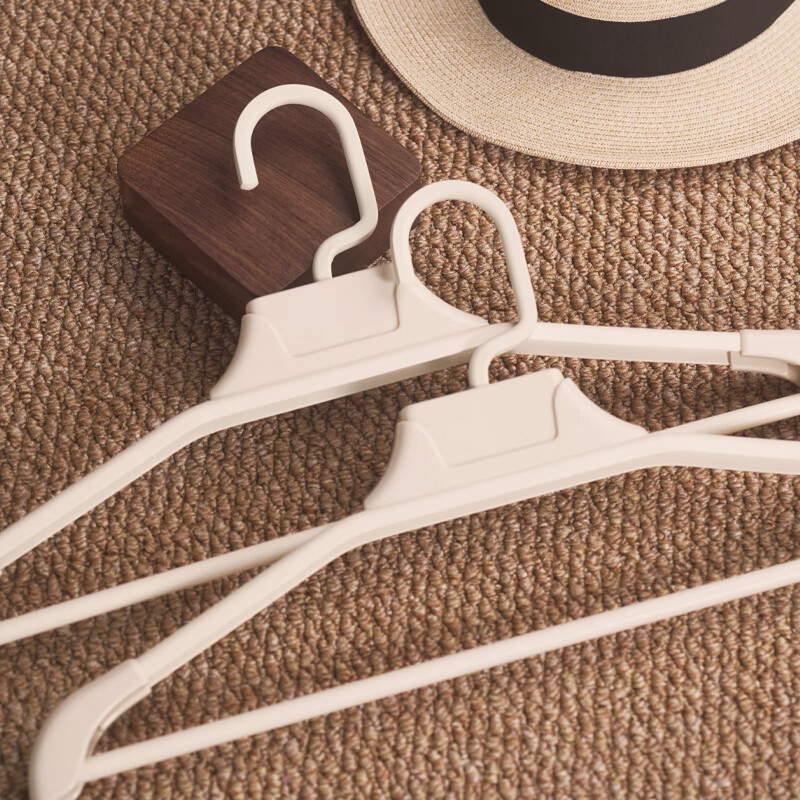 缇欧太空铝合金无痕衣架防滑晾衣架家用挂衣服架加粗加厚结实金属衣撑 【升级旋转挂钩&奶油白】高端铝合金无痕防滑不生锈 5只装