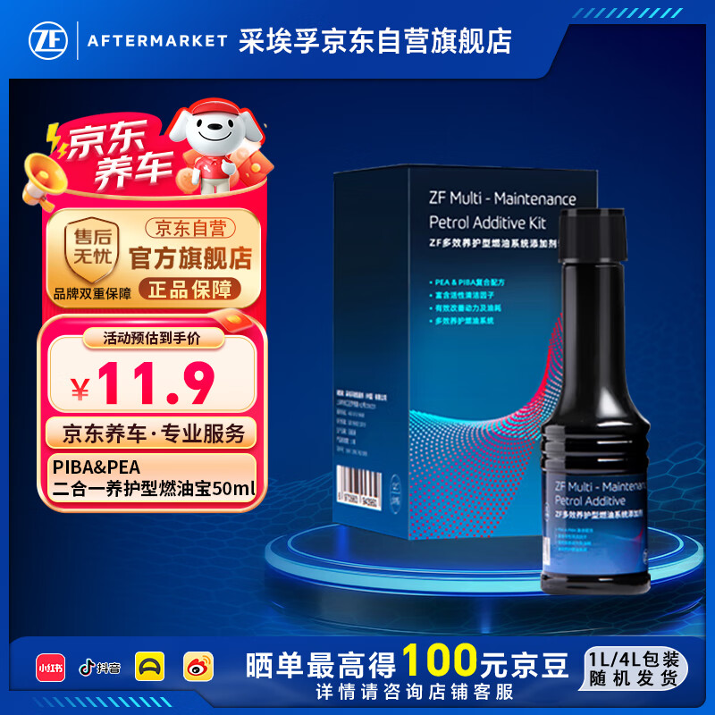 采埃孚（ZF）PEA&PIBA复合汽油添加剂燃油宝养护型油路清洁剂强力去积碳50ml