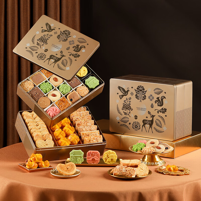 悠享时（YOTIME）糕点心年货礼盒615g饼干蝴蝶酥节日元旦送礼礼物零食点心上海特产