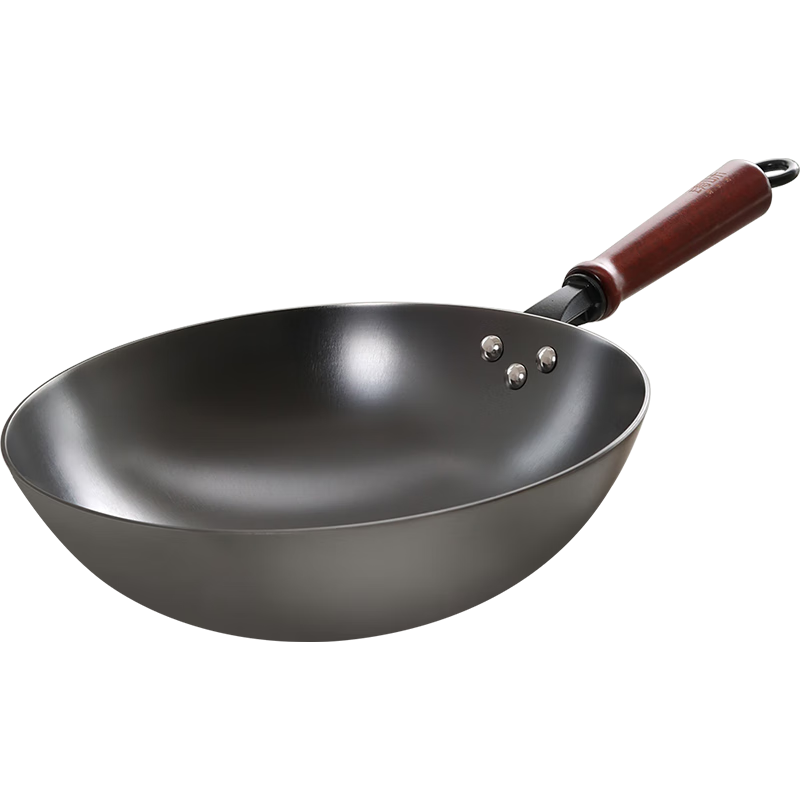 鑄味（Jill May）無(wú)涂層炒鍋炒菜不粘燃?xì)怆姶艩t專用鑄鐵生鐵鍋平底圓底真不銹單柄 圓底帶附耳(含蓋) 32cm