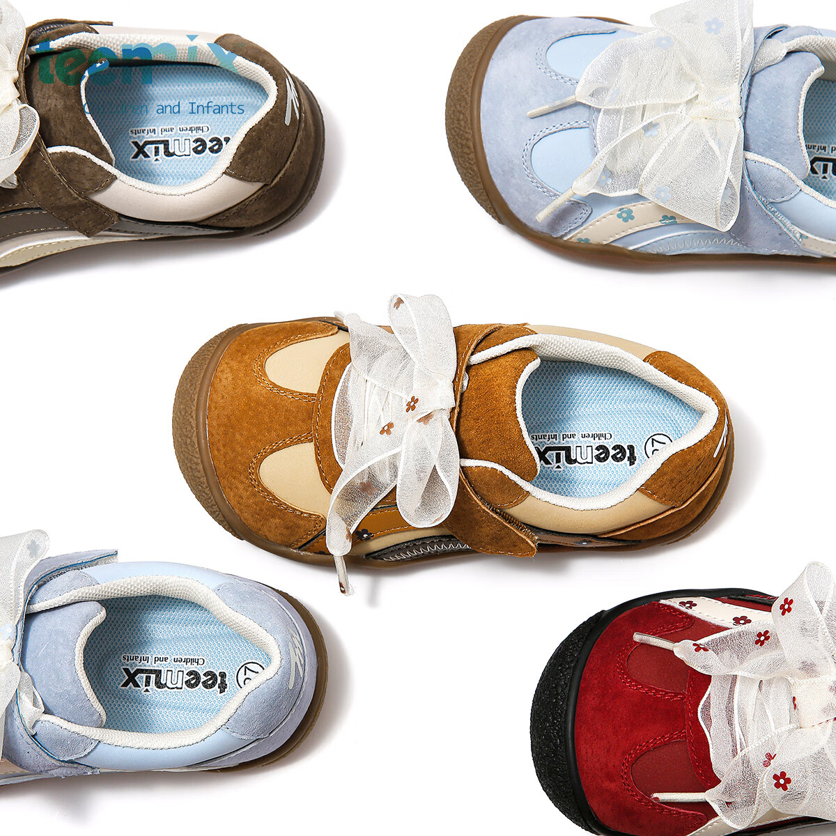 天美意天美意童鞋2025秋季新款女童百搭中大童女孩复古韩系休闲德训鞋 酒红色 27