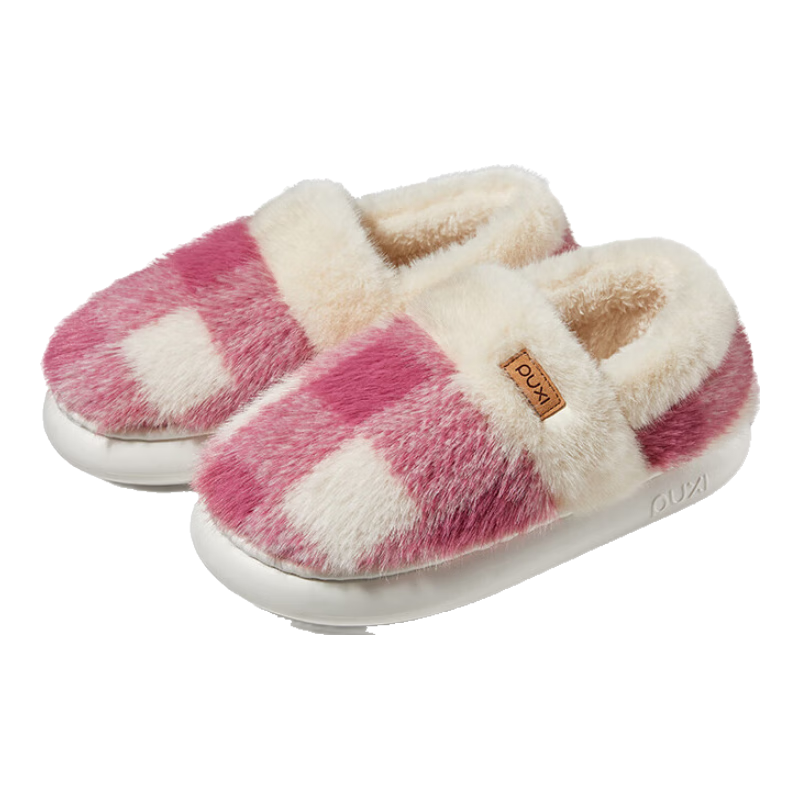 朴西棉拖鞋女秋冬季包跟月子鞋居家情侣室内防滑防臭情侣棉拖鞋男 香芋紫 38.5