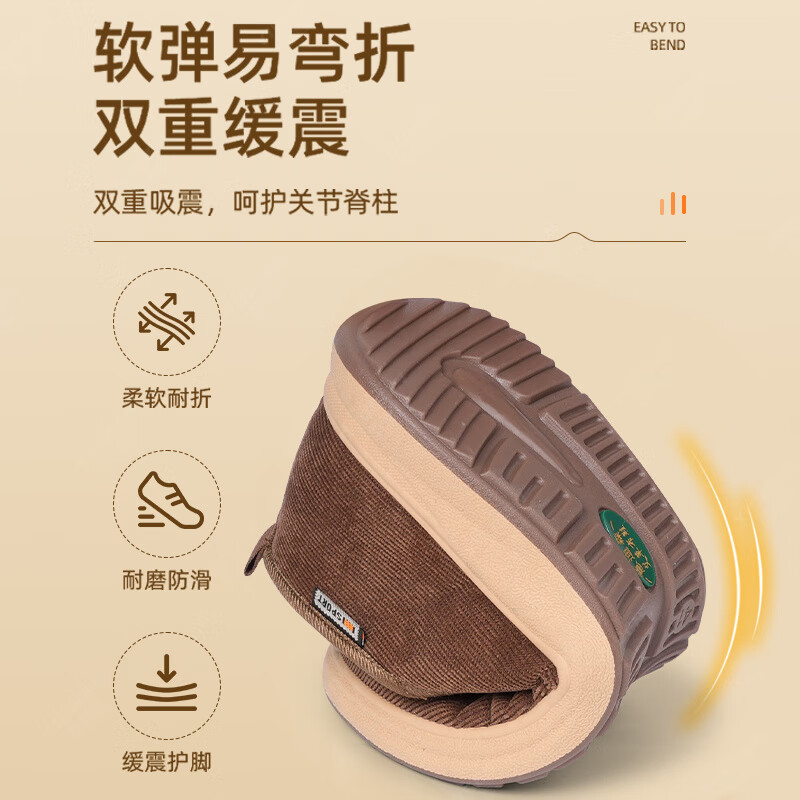 意迪森冬季男士雪地靴加绒保暖一脚蹬中老年棉鞋男防滑爸爸鞋时尚百搭款 黑色 加绒 41 (255mm)