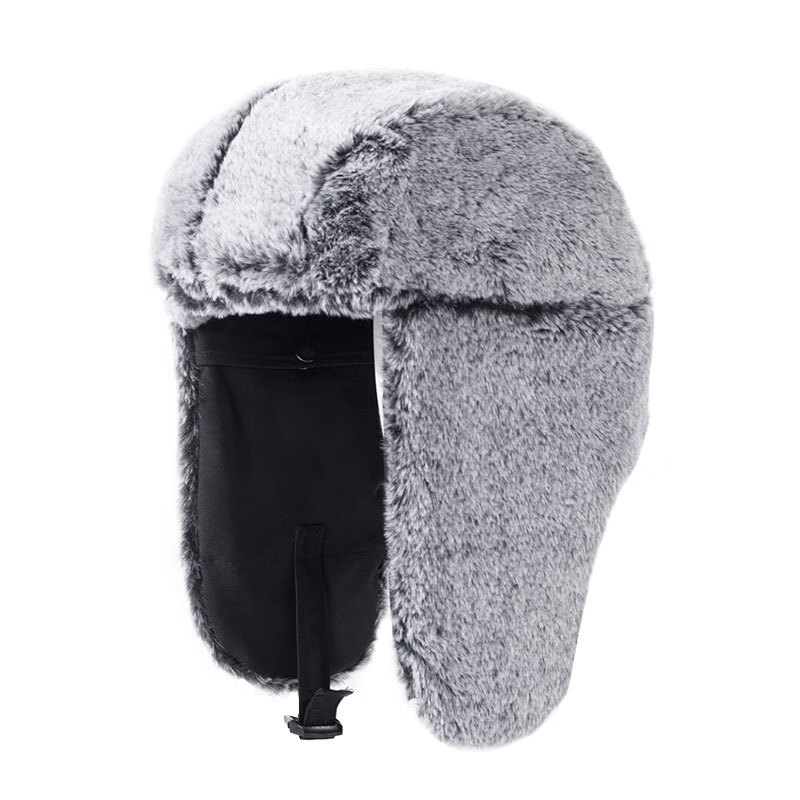 JEEP SPIRIT高端雷锋帽男冬季防冻棉帽子男新款加厚户外护耳帽防风大头围东北 黑色+纯棉加绒围脖 (防水款套装) 均码