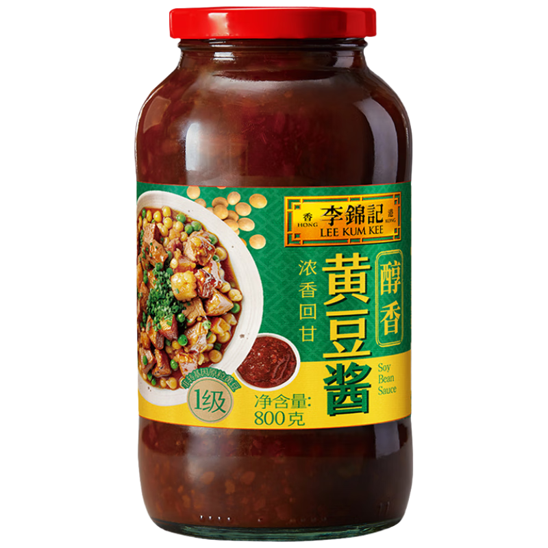 李锦记 黄豆酱800g 非转基因黄豆 传统酿造 炸酱面拌焖炖炒 调味酱料