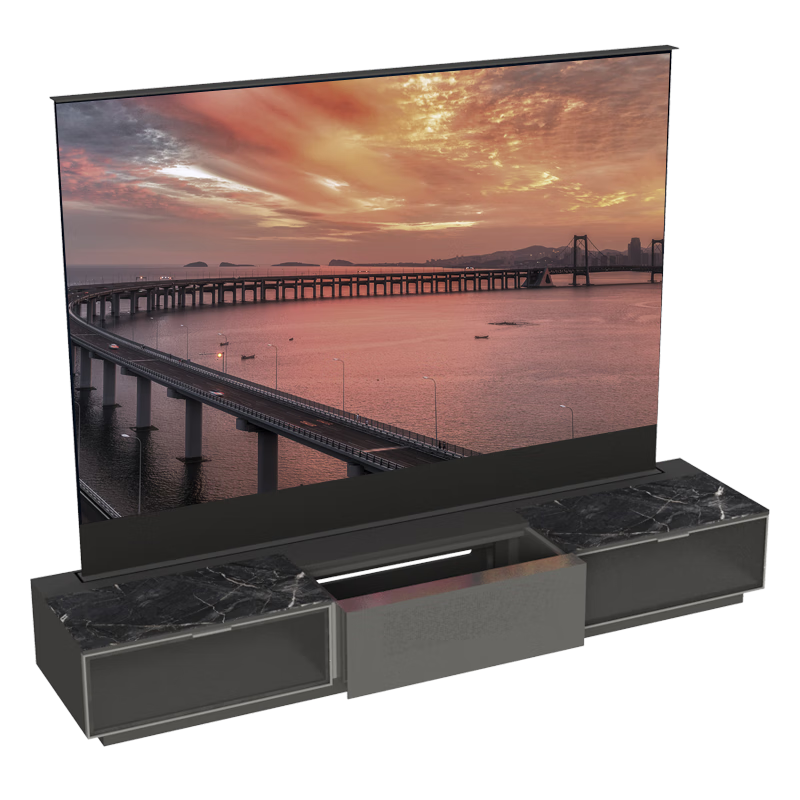 舜合 瑞卡丹顿r20隐形激光影院智能隐藏电动升降卷曲屏激光电视一体机