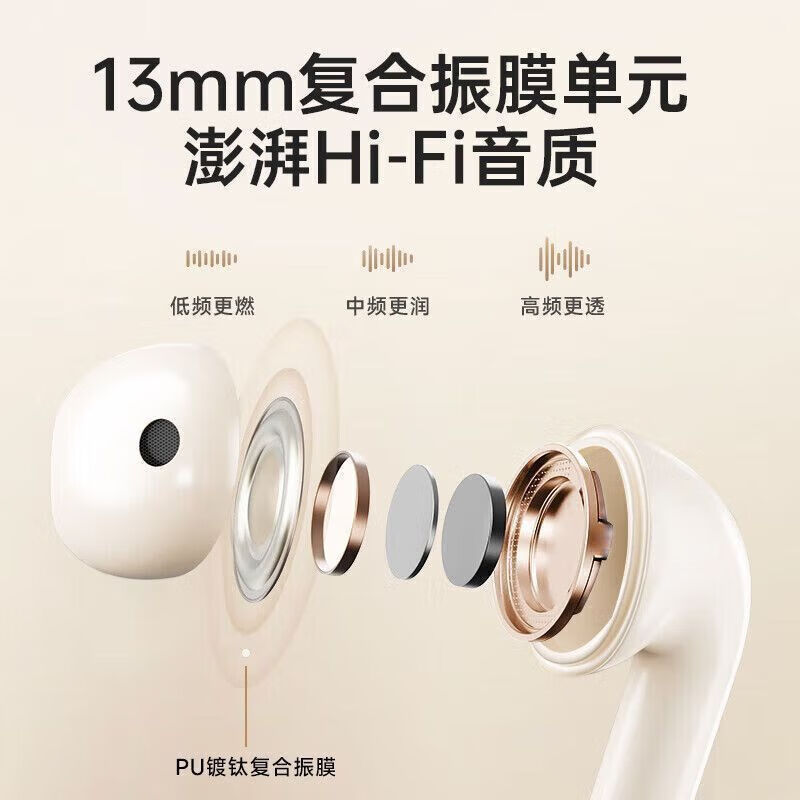 其他品牌【工厂直供】华为小米通用蓝牙耳机2025新款超长续航运动跑步降噪 肤色 亲[十年质保+退换]旗舰 万元柏林环绕音+超清ENC降噪通话