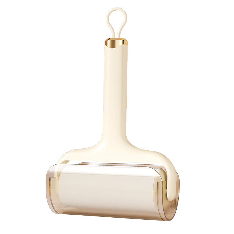 洋臣家用滚筒粘毛器可撕式粘尘纸滚刷替换卷纸除毛刷宠物去毛粘毛器 带盖白色手柄+3卷纸180撕【10cm】