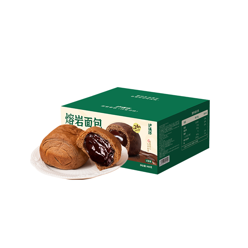 泸溪河 熔岩面包巧克力味480g 早餐面包营养代餐休闲零食