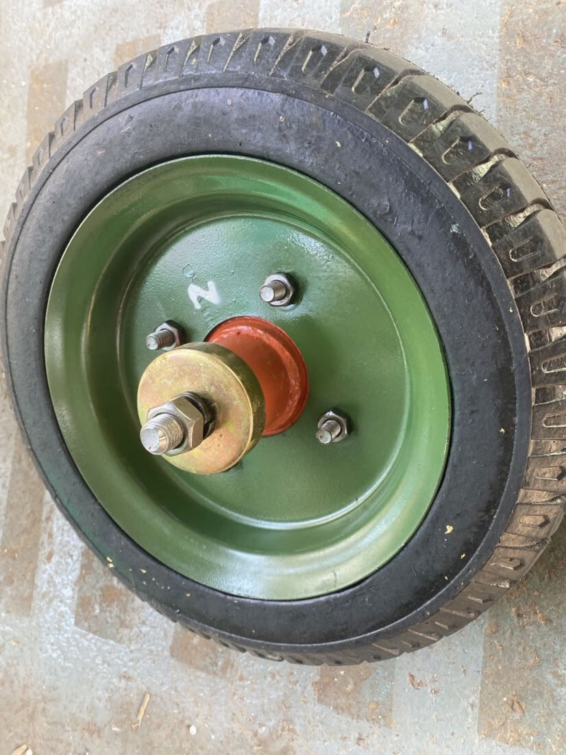 农机常州手扶拖拉机旋耕机后座位尾轮3008实心橡胶尾轮轮胎 绿色