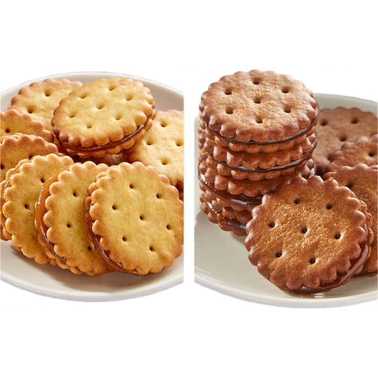 【热销】永得利咸蛋黄麦芽饼干夹心饼黑糖味独立包装办公室零食 麦芽饼干 1袋（16包）随机口味