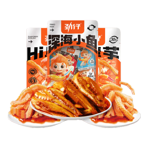 勁仔厚豆干400g盒裝湖南特產(chǎn)豆腐干辣味休閑零食小吃香辣麻辣解饞追劇 【40包】小魚仔+魔芋爽 300g*1袋