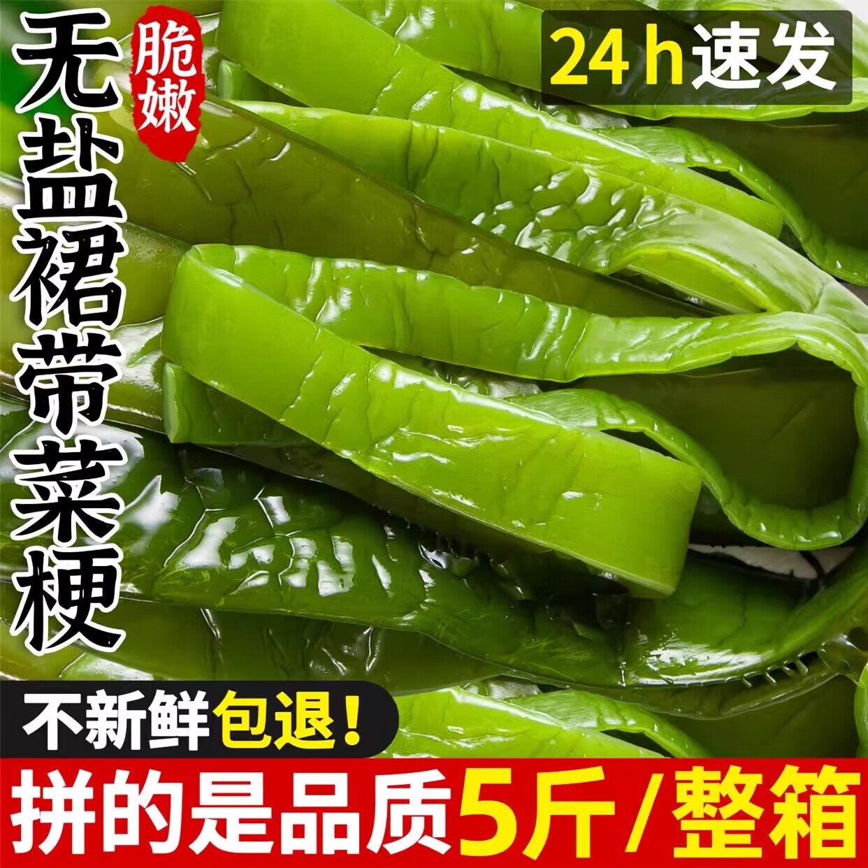 翡小翠大连裙带菜梗 海带梗海藻海芹菜聚餐凉拌小菜火锅煲汤热门商品 【含盐量15%】【一级品】裙带菜梗【净重】5斤