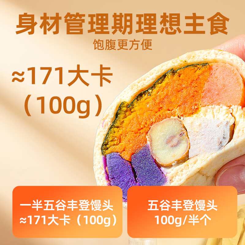 锦溪麦田【京东发货】五谷丰登馒头有料杂粮奶酪营养代餐早餐冷冻半成品 【馅料十足】五谷丰登200g*3袋