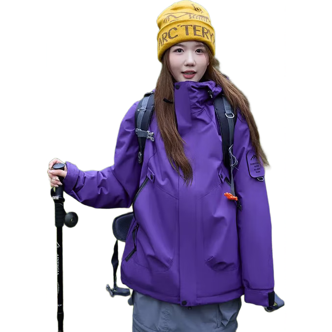 【骆驼同款】三合一冲锋衣夹克男女款户外工装防风防水宽松外套男 黑色 【单外套】 L （130-150斤）男女通用