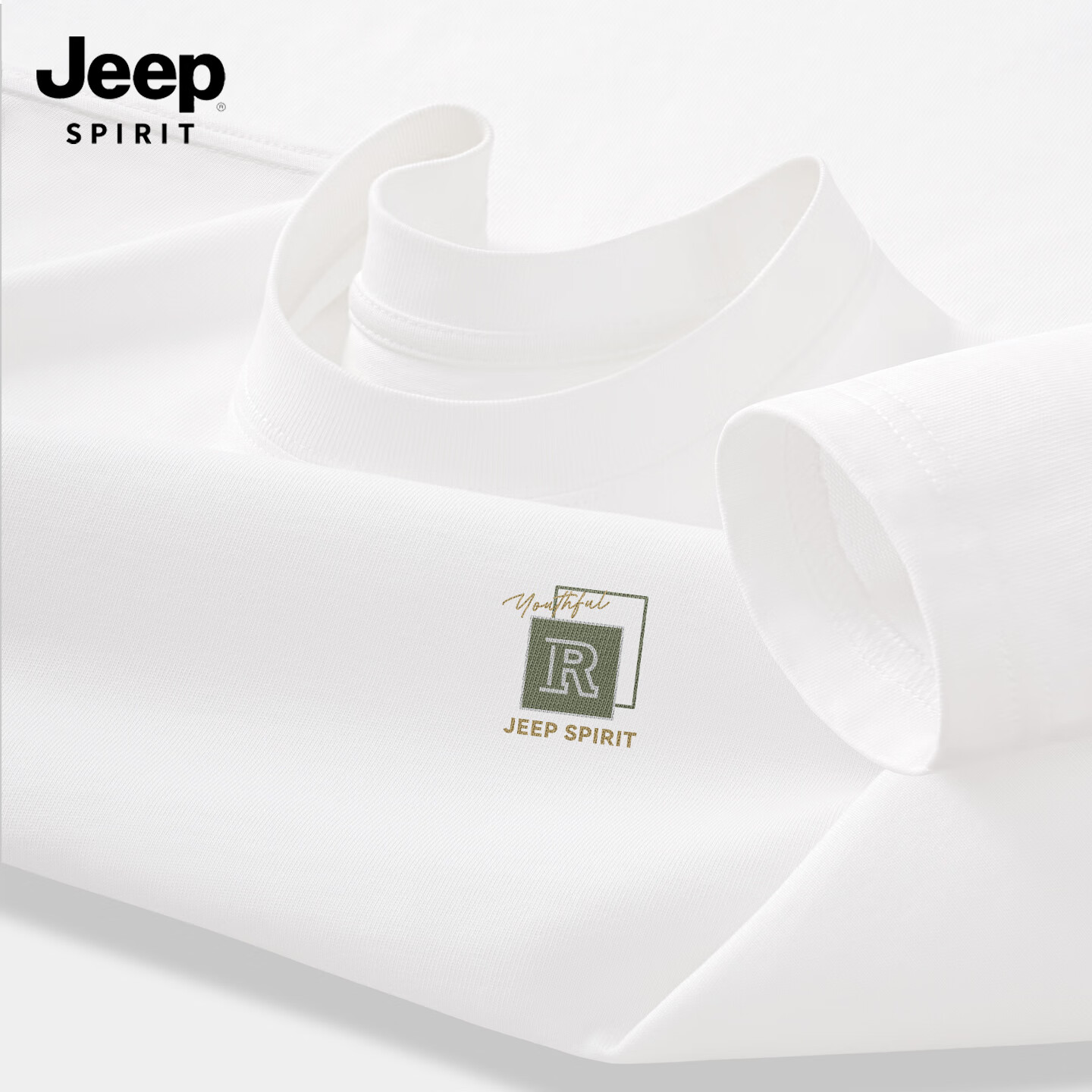 JEEP SPIRIT吉普长袖t恤男2025新款纯棉男士打底衫圆领透气秋季宽松上衣男款