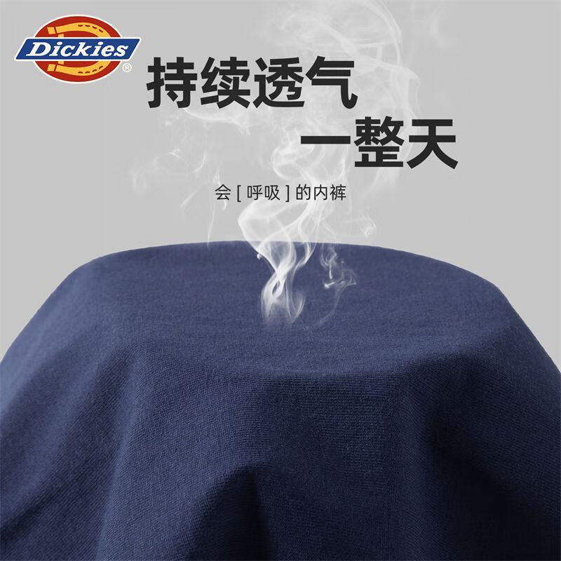 Dickies男士内裤三角裤纯棉10A抗菌冬季透气窄边性感全棉青少年加大宽松 藏青色三条装 3条 4XL 【建议200-230斤】