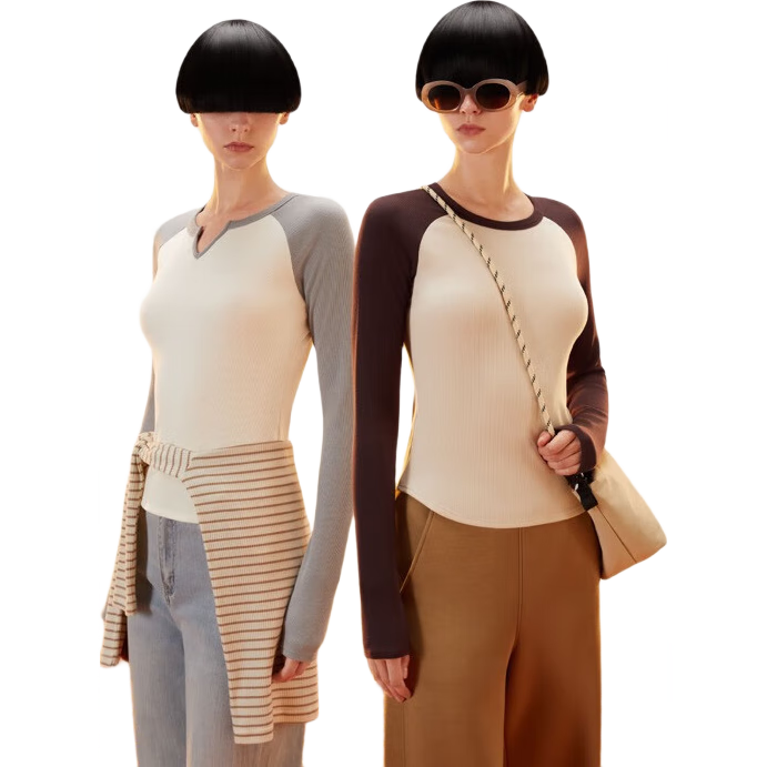 ���� ��Ƥ501++ Ůʿ����� ��ů�ڴ� Ī��������T�� Բ�� ��¶��������ƴɫ L 89.5Ԫ(����ȯ)