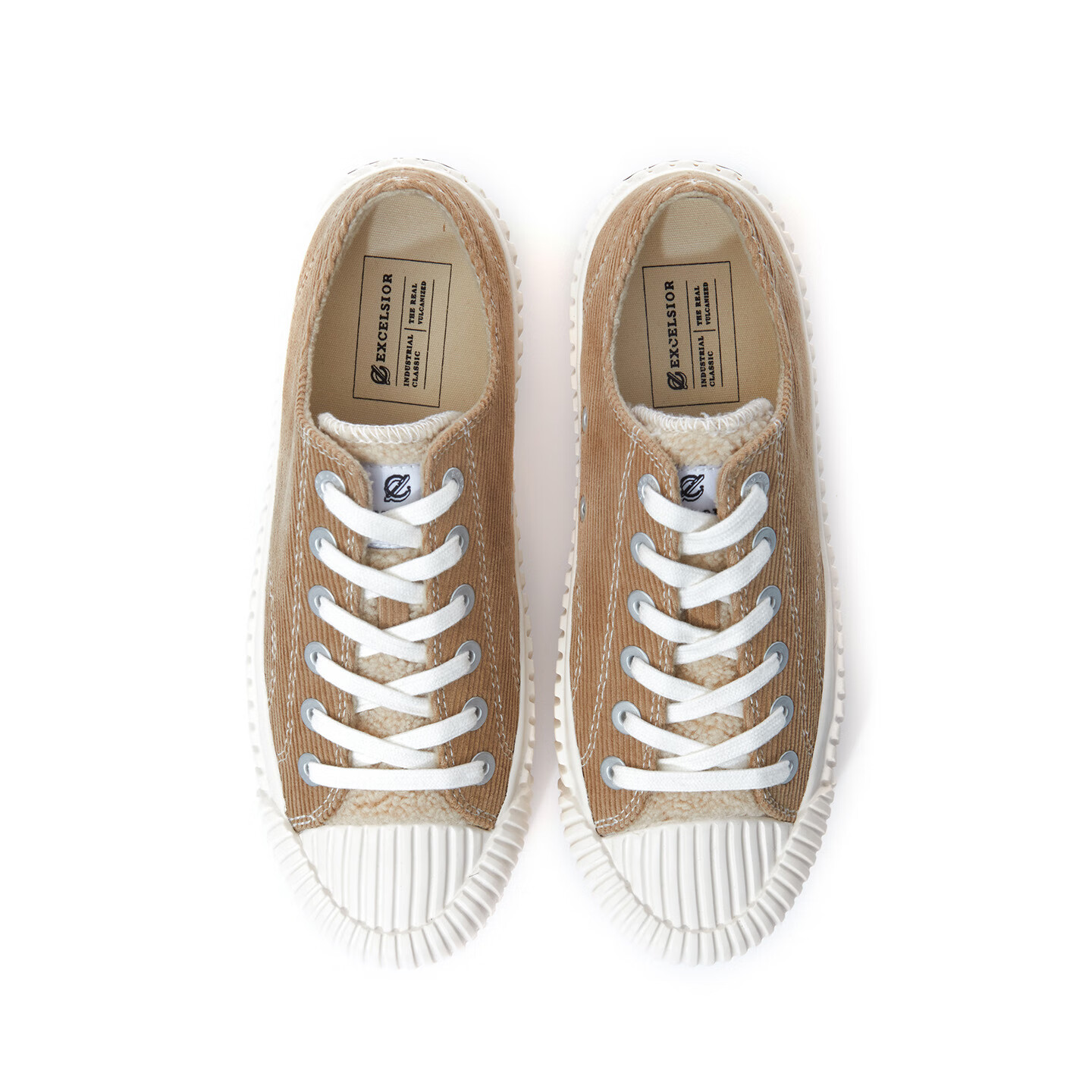 Excelsior饼干鞋官方 轻食系列秋冬板鞋男加绒女鞋低帮休闲鞋厚底帆布鞋 第戎黄 35 (220mm)