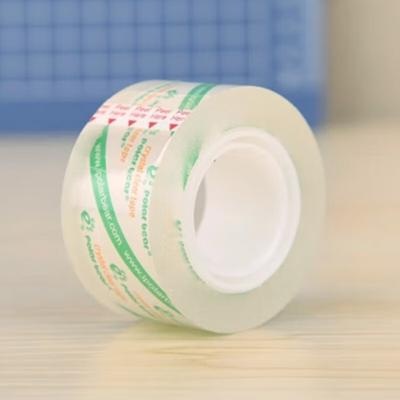 北极熊（Polar bear） 特粘透明文具胶带 小胶带透明无痕胶布 小透明胶带封口胶条 PP-027 24MM*22.85M 6卷/筒