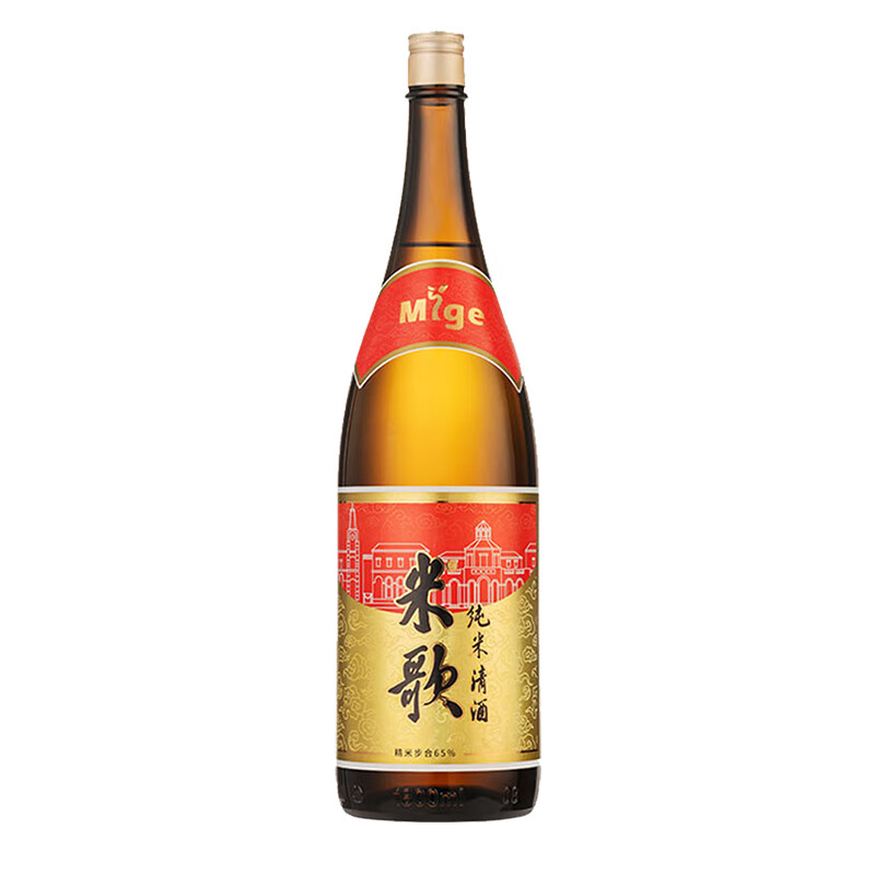 米歌日本纯米清酒12.8度1800毫升精米步合65%入口清爽微醺酒原装洋酒 1800毫升*1瓶