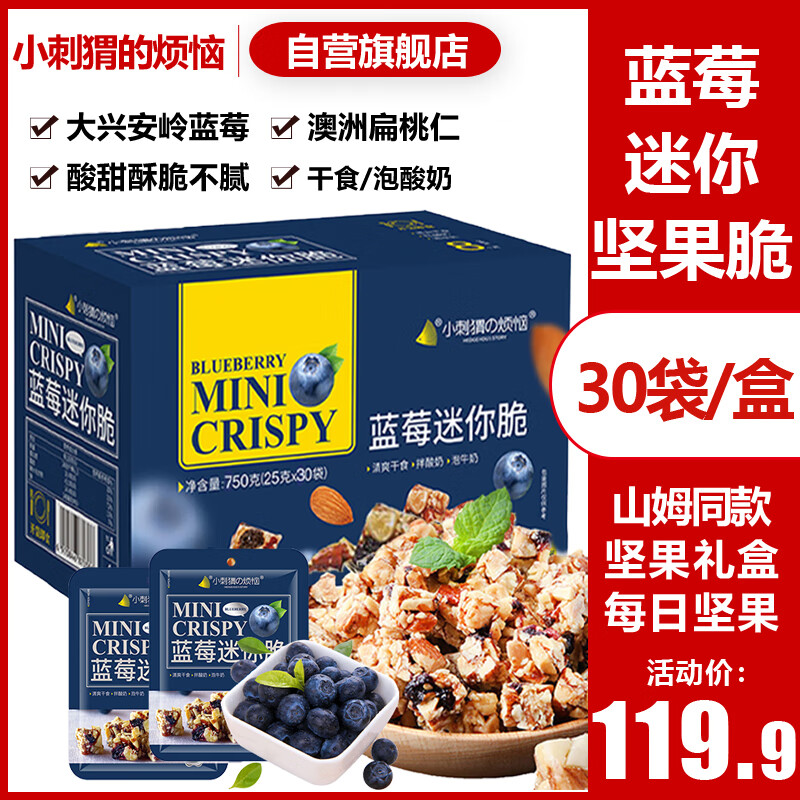 小刺猬的烦恼蓝莓迷你脆750g礼盒山姆同款坚果炒货儿童孕妇干果零食送礼长辈