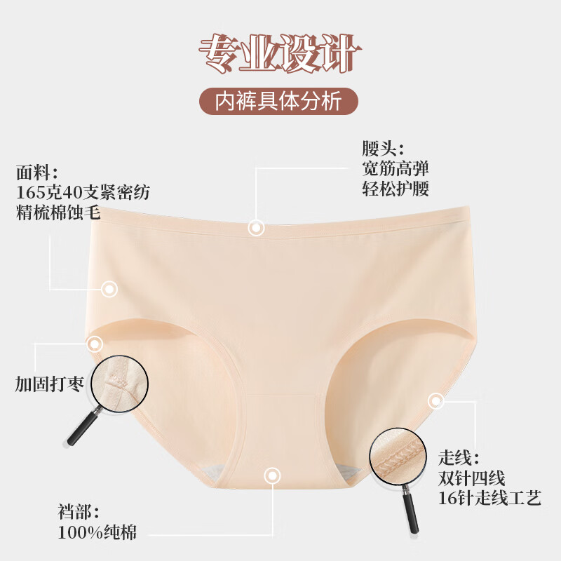 都市丽人内裤女7A全棉抑菌底档25新款女士内裤中腰包臀透气舒适少女短裤 A组：白色+粉色+黄色+紫色 4条 M 建议：80-100斤