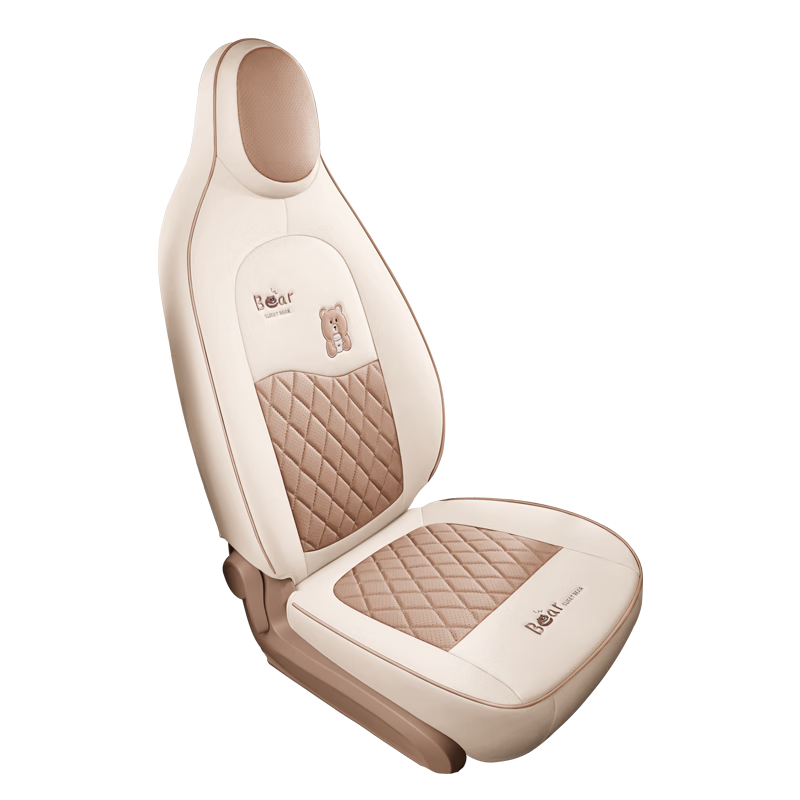 卡客(Karcle)五菱宏光mini座套四门版马卡龙三代miniev座椅套全包四季坐垫装饰 【25款四代四门版-卡通款】奶油棕-标准版