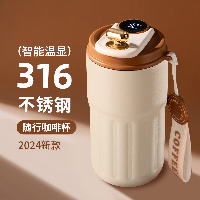 Briar Vine保温杯水杯杯子保温杯男款保温杯女款水杯女生水杯保温杯学生 316不锈钢保温杯450ml(智能温控)
