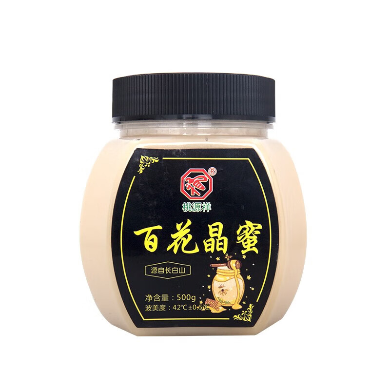 桃源祥长白山椴树雪蜜纯蜂蜜原生态百花蜂蜜瓶装 冲调饮品伴侣 长白山百花晶蜜*1瓶500g