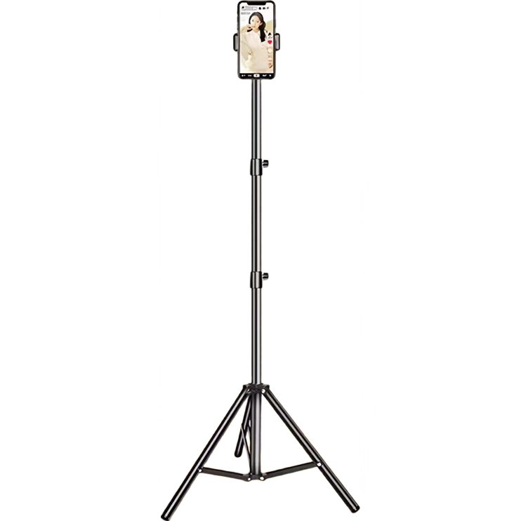 【加长2.1米 】手机支架套装直播三角架落地支架短视频户外拍摄可伸缩便携式金属款 桌面主播自拍 亮黑1.7米 金属套装款（支架+云台+手机夹）