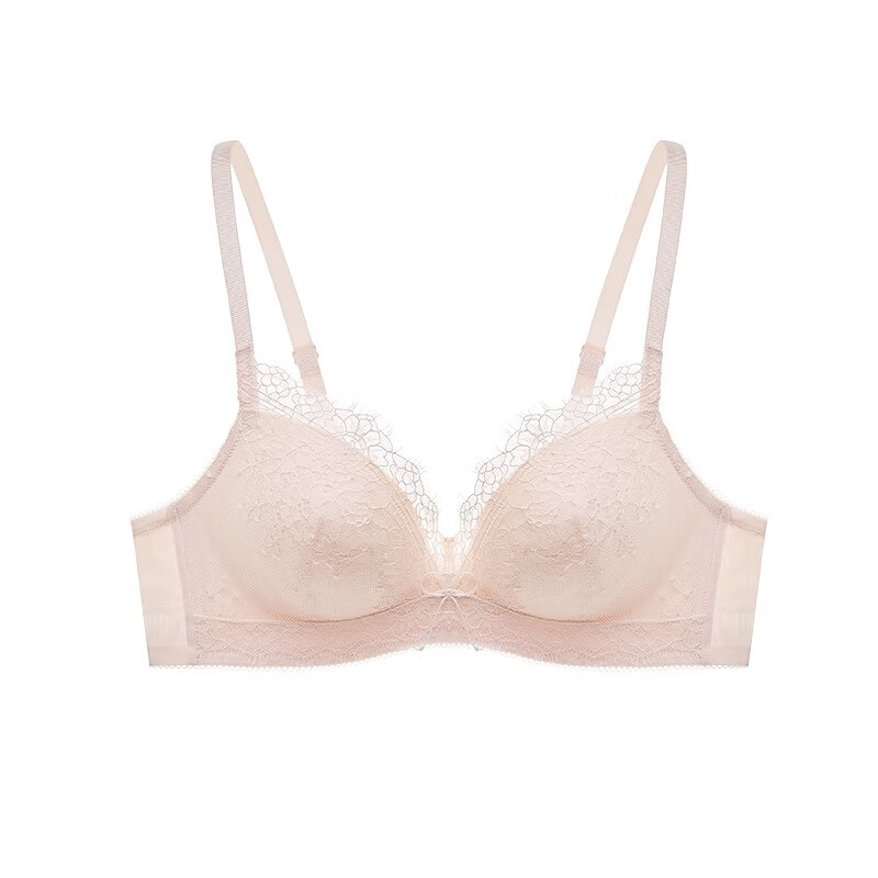 曼妮芬性感蕾丝内衣舒适小胸聚拢显大魔力掌杯无钢圈文胸女支撑提托胸罩 粉色 75B （70C/80A也可以拍）