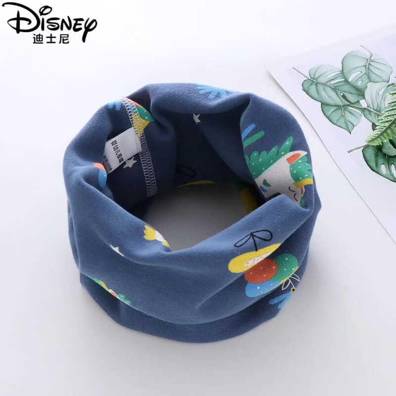 迪士尼（Disney）A类纯棉宝宝围脖儿童新款脖套男小孩秋冬套头婴儿围巾防风保暖女 活动【2条组合】灰底小星星+蓝白小极熊 适合【0-12岁】宝宝A类无骨围脖