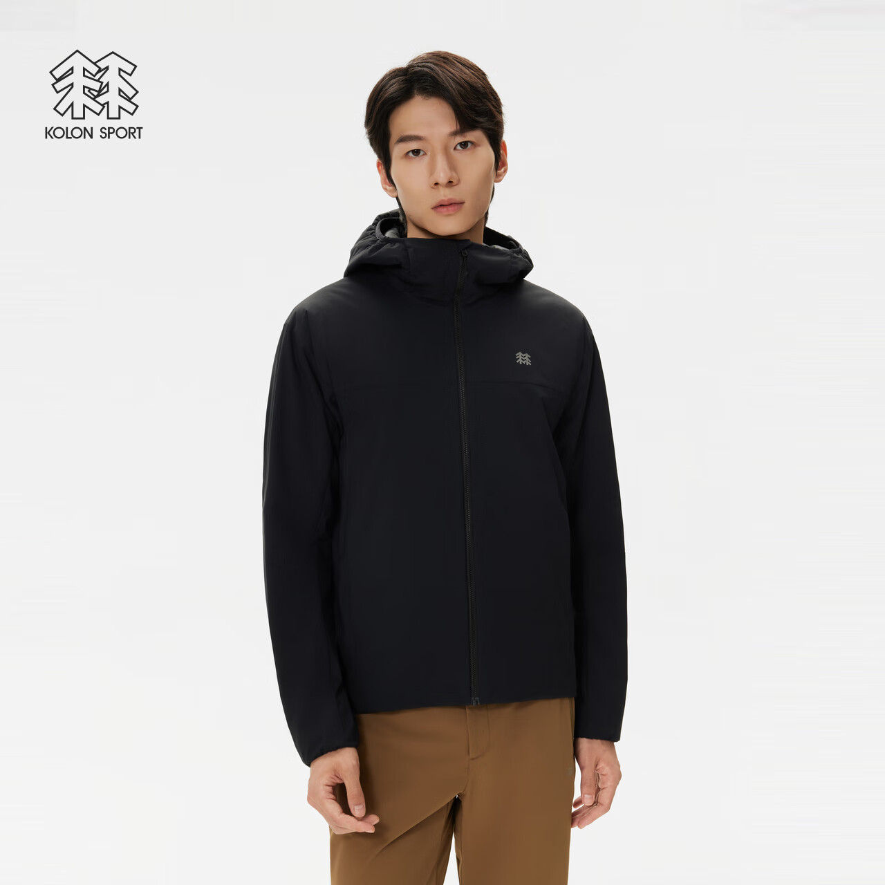 KOLON SPORT/可隆户外棉服 男士防泼水透湿防风防静电轻量夹克 LHPJ5WN079-BK 黑色 XL 180/100A